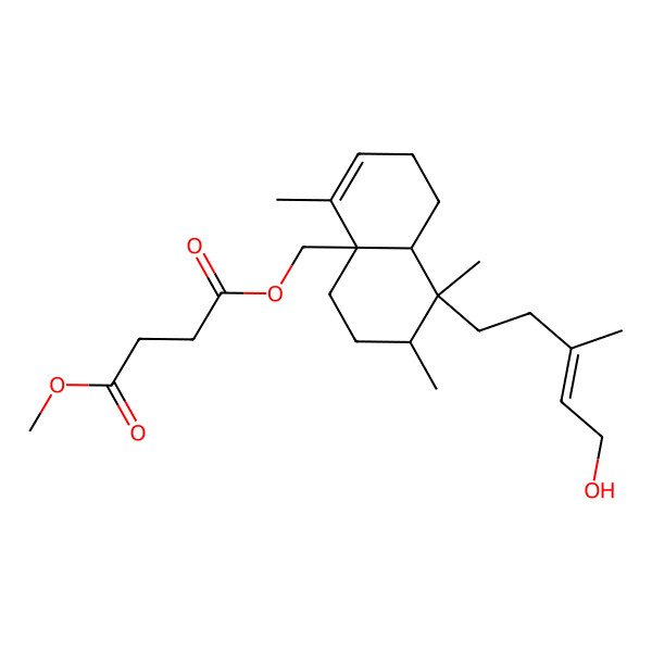 2D Structure of 4-O-[[(4aS,7R,8S,8aR)-8-[(E)-5-hydroxy-3-methylpent-3-enyl]-4,7,8-trimethyl-1,2,5,6,7,8a-hexahydronaphthalen-4a-yl]methyl] 1-O-methyl butanedioate