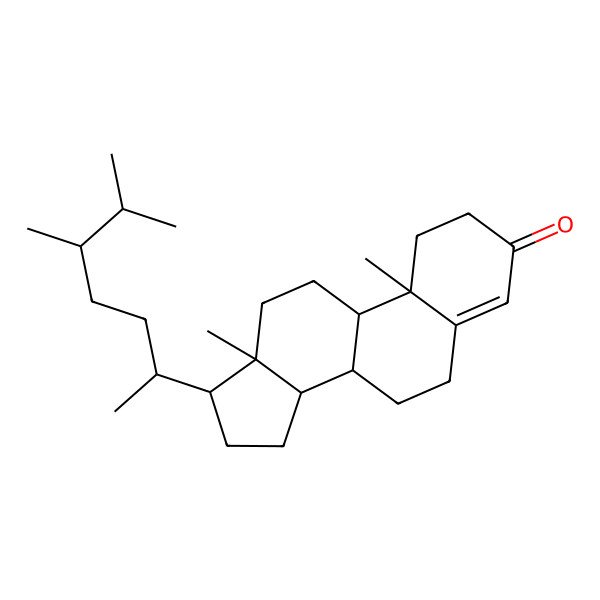 2D Structure of (8R,9S,10S,13R,14S,17R)-17-[(2R,5R)-5,6-dimethylheptan-2-yl]-10,13-dimethyl-1,2,6,7,8,9,11,12,14,15,16,17-dodecahydrocyclopenta[a]phenanthren-3-one