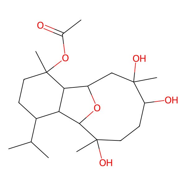 2D Structure of [(1S,2R,3S,6S,7S,8S,9S,12R,13R)-9,12,13-trihydroxy-3,9,13-trimethyl-6-propan-2-yl-15-oxatricyclo[6.6.1.02,7]pentadecan-3-yl] acetate