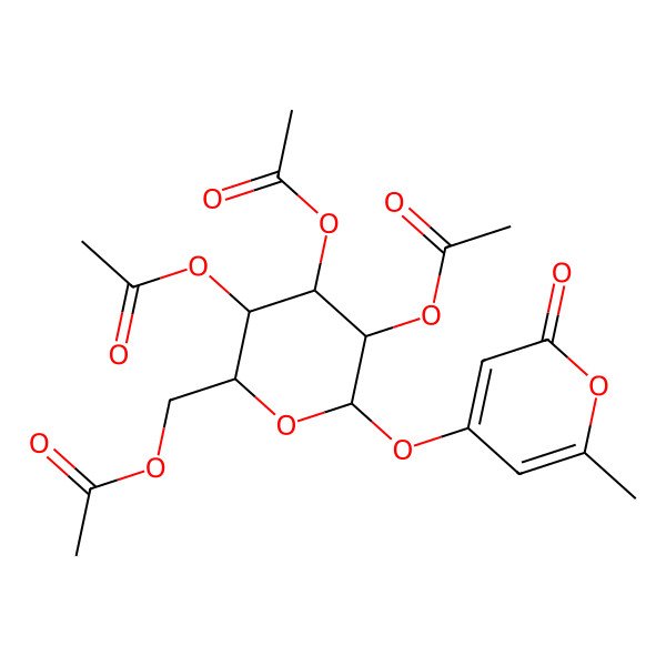 2D Structure of [3,4,5-Triacetyloxy-6-(2-methyl-6-oxopyran-4-yl)oxyoxan-2-yl]methyl acetate