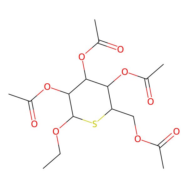2D Structure of (3,4,5-Triacetyloxy-6-ethoxythian-2-yl)methyl acetate
