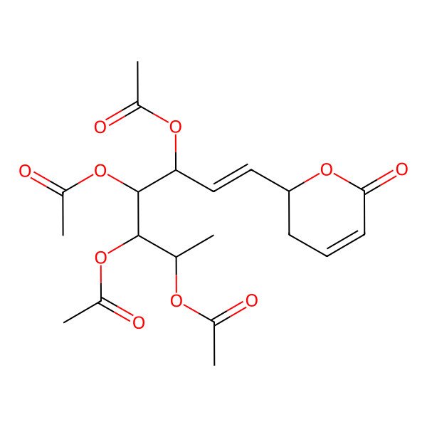 2D Structure of [3,4,5-Triacetyloxy-7-(6-oxo-2,3-dihydropyran-2-yl)hept-6-en-2-yl] acetate