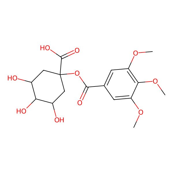 2D Structure of 3,4,5-Trihydroxy-1-(3,4,5-trimethoxybenzoyl)oxycyclohexane-1-carboxylic acid