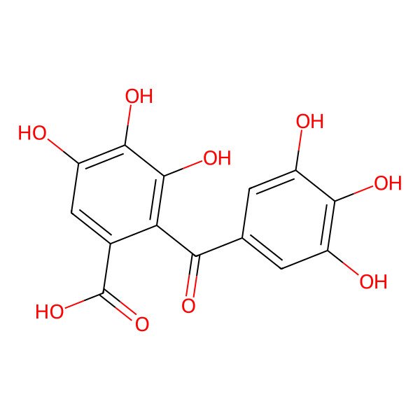 2D Structure of 3,4,5-Trihydroxy-2-(3,4,5-trihydroxybenzoyl)benzoic acid