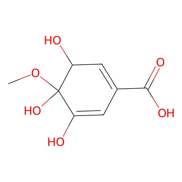 2D Structure of 3,4,5-Trihydroxy-4-methoxycyclohexa-1,5-diene-1-carboxylic acid 2D Structure of 3,4,5-Trihydroxy-4-methoxycyclohexa-1,5-diene-1-carboxylic acid
