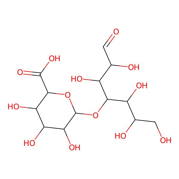 2D Structure of 3,4,5-Trihydroxy-6-(1,2,3,5,6-pentahydroxy-7-oxoheptan-4-yl)oxyoxane-2-carboxylic acid