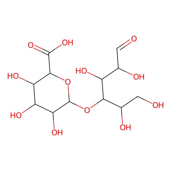 2D Structure of 3,4,5-Trihydroxy-6-(1,2,4,5-tetrahydroxy-6-oxohexan-3-yl)oxyoxane-2-carboxylic acid