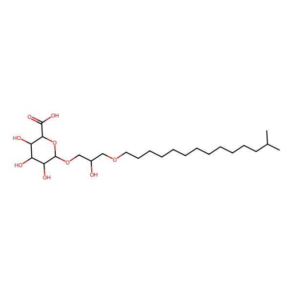 2D Structure of 3,4,5-Trihydroxy-6-[2-hydroxy-3-(13-methyltetradecoxy)propoxy]oxane-2-carboxylic acid