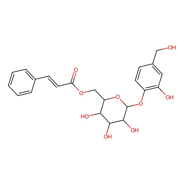 2D Structure of [3,4,5-Trihydroxy-6-[2-hydroxy-4-(hydroxymethyl)phenoxy]oxan-2-yl]methyl 3-phenylprop-2-enoate