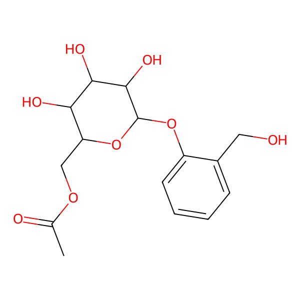 2D Structure of [3,4,5-Trihydroxy-6-[2-(hydroxymethyl)phenoxy]oxan-2-yl]methyl acetate