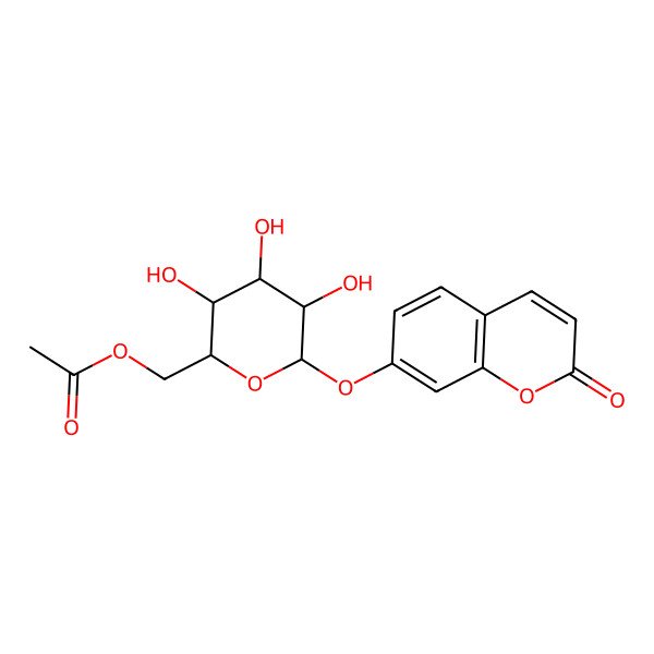 2D Structure of [3,4,5-Trihydroxy-6-(2-oxochromen-7-yl)oxyoxan-2-yl]methyl acetate