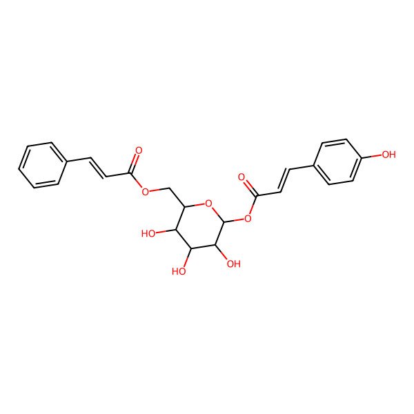 2D Structure of [3,4,5-Trihydroxy-6-[3-(4-hydroxyphenyl)prop-2-enoyloxy]oxan-2-yl]methyl 3-phenylprop-2-enoate