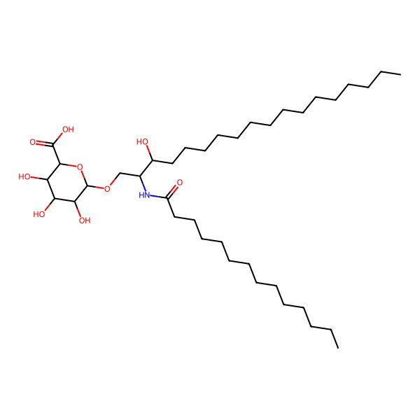 2D Structure of 3,4,5-Trihydroxy-6-[3-hydroxy-2-(tetradecanoylamino)octadecoxy]oxane-2-carboxylic acid
