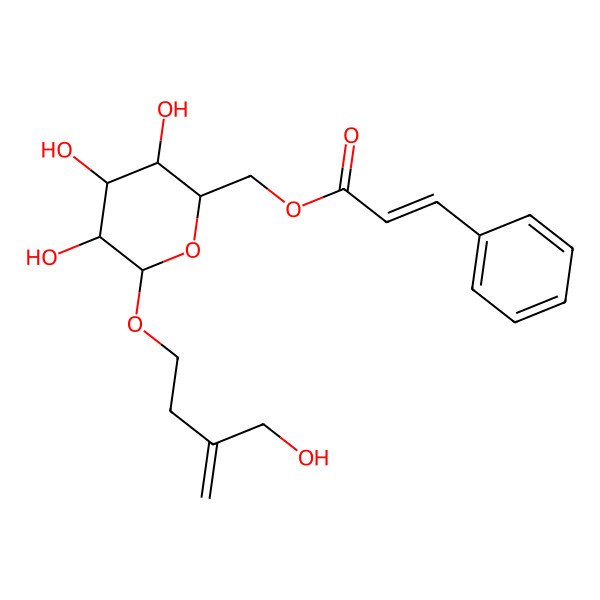 2D Structure of [3,4,5-Trihydroxy-6-[3-(hydroxymethyl)but-3-enoxy]oxan-2-yl]methyl 3-phenylprop-2-enoate