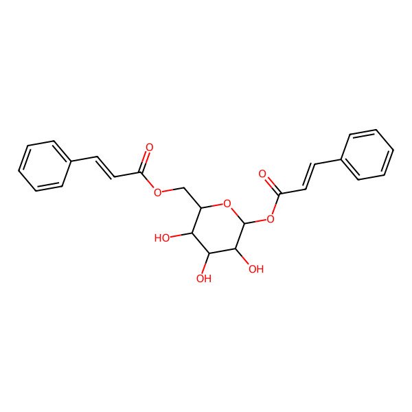 2D Structure of [3,4,5-Trihydroxy-6-(3-phenylprop-2-enoyloxy)oxan-2-yl]methyl 3-phenylprop-2-enoate
