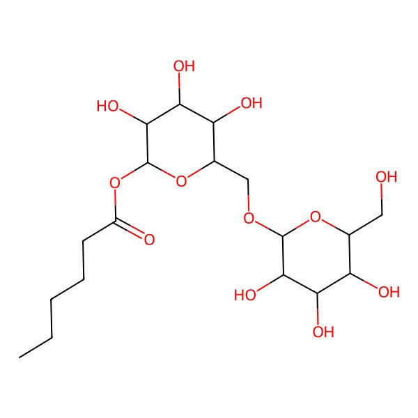 2D Structure of [3,4,5-Trihydroxy-6-[[3,4,5-trihydroxy-6-(hydroxymethyl)oxan-2-yl]oxymethyl]oxan-2-yl] hexanoate