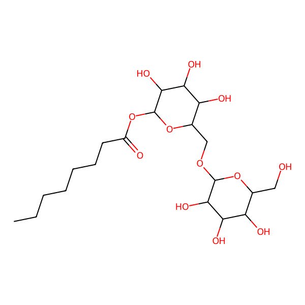 2D Structure of [3,4,5-Trihydroxy-6-[[3,4,5-trihydroxy-6-(hydroxymethyl)oxan-2-yl]oxymethyl]oxan-2-yl] octanoate