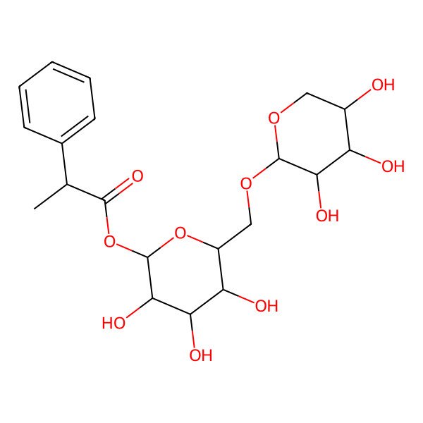 2D Structure of [3,4,5-Trihydroxy-6-[(3,4,5-trihydroxyoxan-2-yl)oxymethyl]oxan-2-yl] 2-phenylpropanoate