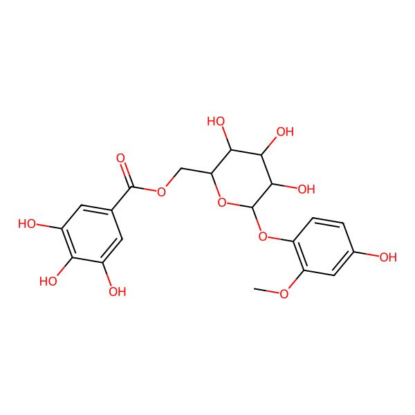 2D Structure of [3,4,5-Trihydroxy-6-(4-hydroxy-2-methoxyphenoxy)oxan-2-yl]methyl 3,4,5-trihydroxybenzoate