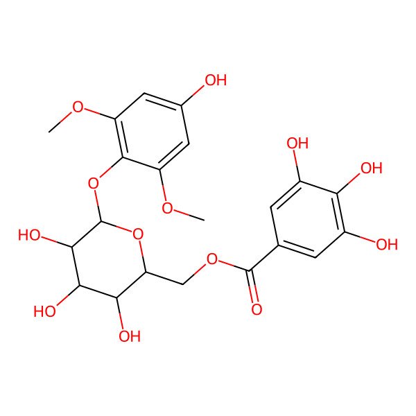 2D Structure of [3,4,5-Trihydroxy-6-(4-hydroxy-2,6-dimethoxyphenoxy)oxan-2-yl]methyl 3,4,5-trihydroxybenzoate