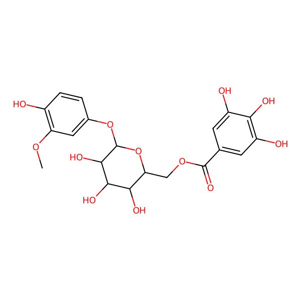 2D Structure of [3,4,5-Trihydroxy-6-(4-hydroxy-3-methoxyphenoxy)oxan-2-yl]methyl 3,4,5-trihydroxybenzoate
