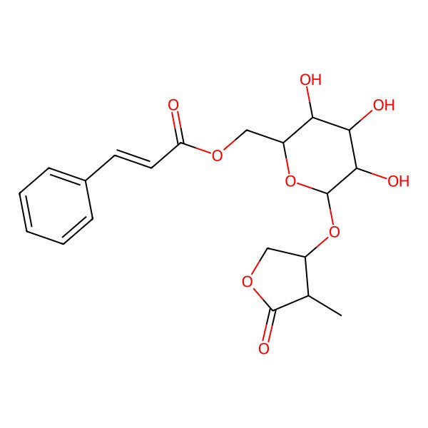 2D Structure of [3,4,5-Trihydroxy-6-(4-methyl-5-oxooxolan-3-yl)oxyoxan-2-yl]methyl 3-phenylprop-2-enoate
