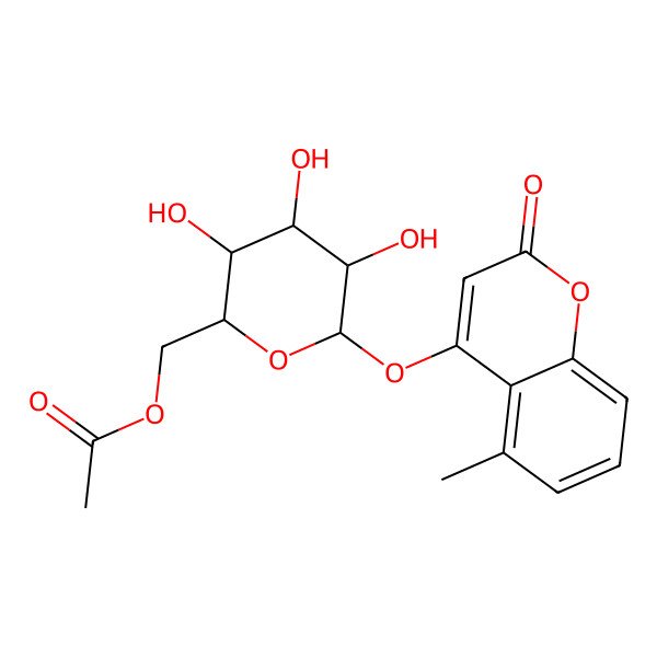2D Structure of [3,4,5-Trihydroxy-6-(5-methyl-2-oxochromen-4-yl)oxyoxan-2-yl]methyl acetate