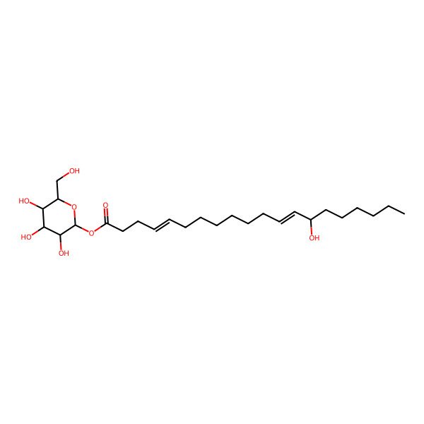 2D Structure of [3,4,5-Trihydroxy-6-(hydroxymethyl)oxan-2-yl] 14-hydroxyicosa-4,12-dienoate