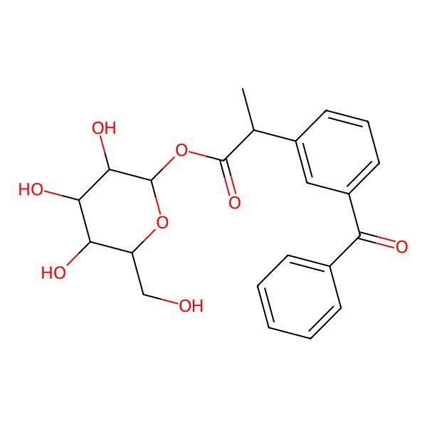 2D Structure of [3,4,5-Trihydroxy-6-(hydroxymethyl)oxan-2-yl] 2-(3-benzoylphenyl)propanoate