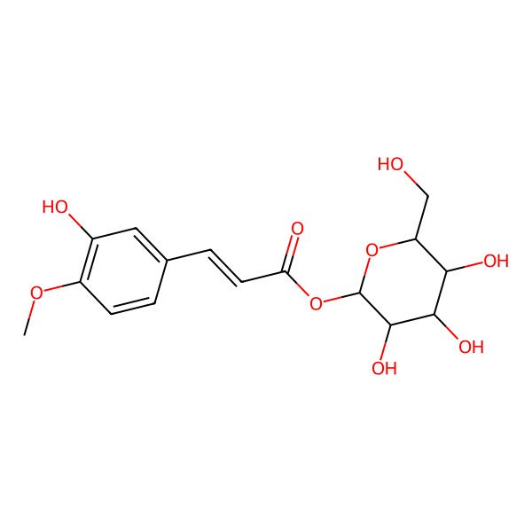 2D Structure of [3,4,5-Trihydroxy-6-(hydroxymethyl)oxan-2-yl] 3-(3-hydroxy-4-methoxyphenyl)prop-2-enoate