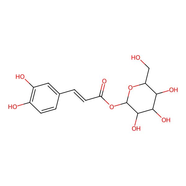 2D Structure of [3,4,5-Trihydroxy-6-(hydroxymethyl)oxan-2-yl] 3-(3,4-dihydroxyphenyl)prop-2-enoate