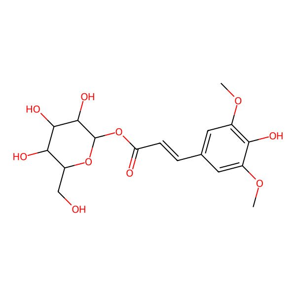 2D Structure of [3,4,5-Trihydroxy-6-(hydroxymethyl)oxan-2-yl] 3-(4-hydroxy-3,5-dimethoxyphenyl)prop-2-enoate