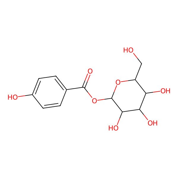 2D Structure of [3,4,5-Trihydroxy-6-(hydroxymethyl)oxan-2-yl] 4-hydroxybenzoate