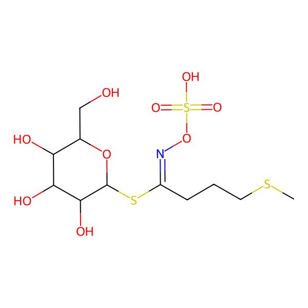 2D Structure of [3,4,5-trihydroxy-6-(hydroxymethyl)oxan-2-yl] 4-methylsulfanyl-N-sulfooxybutanimidothioate