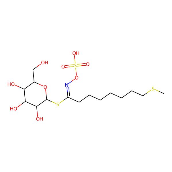2D Structure of [3,4,5-trihydroxy-6-(hydroxymethyl)oxan-2-yl] 8-methylsulfanyl-N-sulfooxyoctanimidothioate