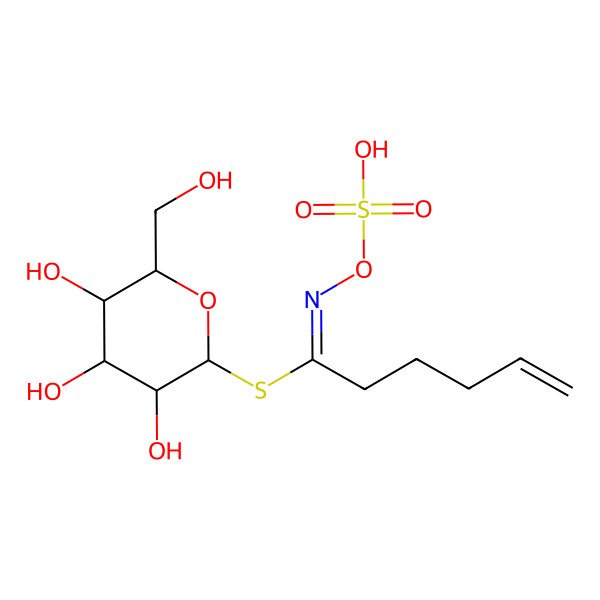 2D Structure of [3,4,5-trihydroxy-6-(hydroxymethyl)oxan-2-yl] N-sulfooxyhex-5-enimidothioate