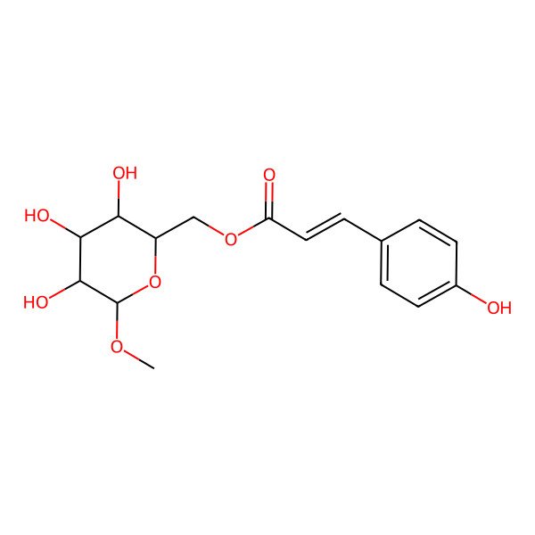 2D Structure of (3,4,5-Trihydroxy-6-methoxyoxan-2-yl)methyl 3-(4-hydroxyphenyl)prop-2-enoate