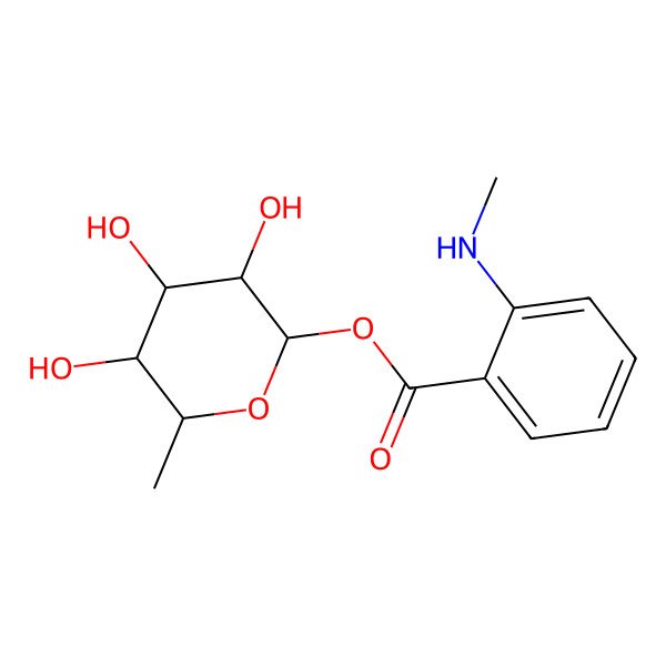 2D Structure of (3,4,5-Trihydroxy-6-methyloxan-2-yl) 2-(methylamino)benzoate