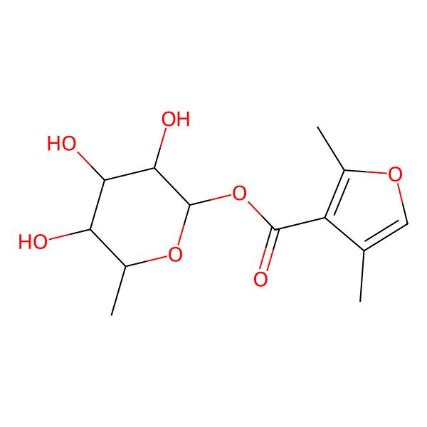 2D Structure of (3,4,5-Trihydroxy-6-methyloxan-2-yl) 2,4-dimethylfuran-3-carboxylate