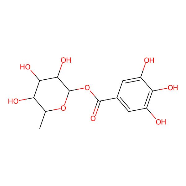 2D Structure of (3,4,5-Trihydroxy-6-methyloxan-2-yl) 3,4,5-trihydroxybenzoate