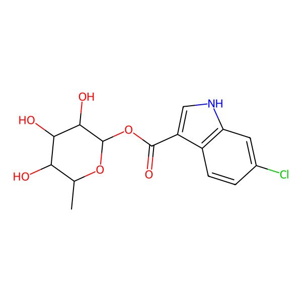 2D Structure of (3,4,5-trihydroxy-6-methyloxan-2-yl) 6-chloro-1H-indole-3-carboxylate