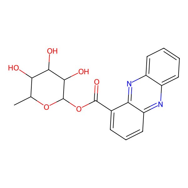 2D Structure of (3,4,5-Trihydroxy-6-methyloxan-2-yl) phenazine-1-carboxylate