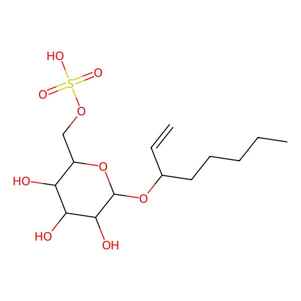 2D Structure of (3,4,5-Trihydroxy-6-oct-1-en-3-yloxyoxan-2-yl)methyl hydrogen sulfate