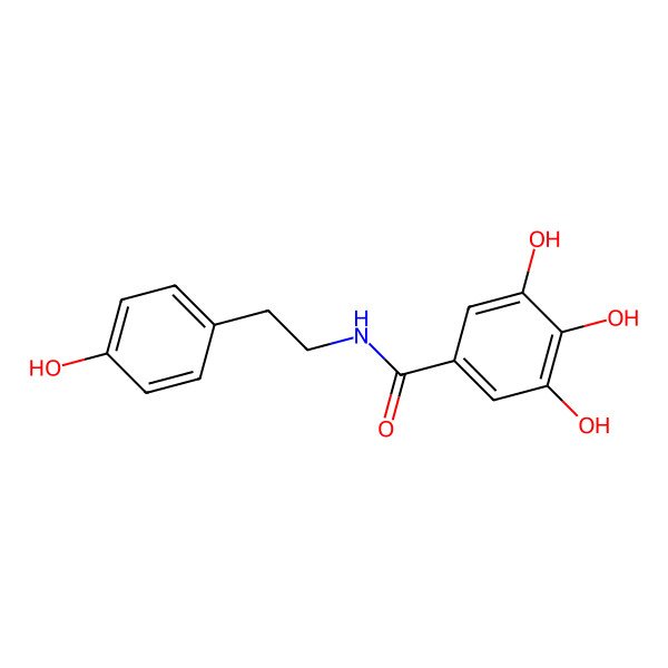 2D Structure of 3,4,5-trihydroxy-N-[2-(4-hydroxyphenyl)ethyl]benzamide