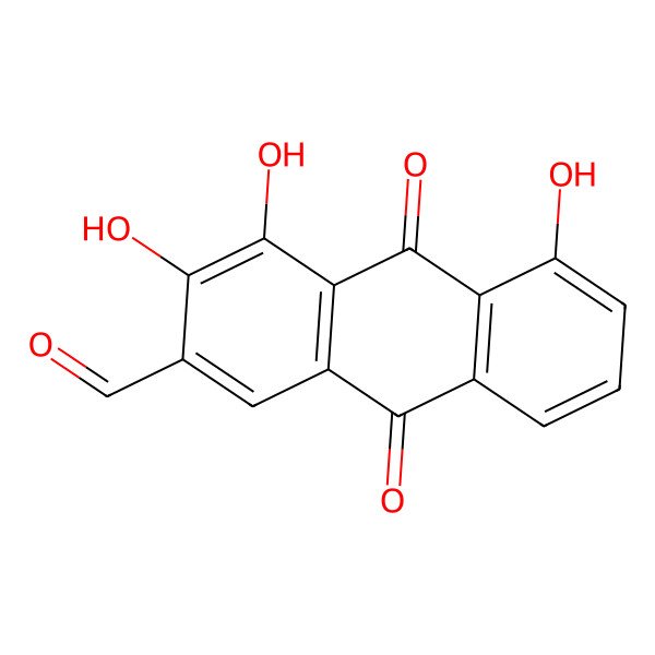 2D Structure of 3,4,5-Trihydroxyanthraquinone-2-carboxaldehyde