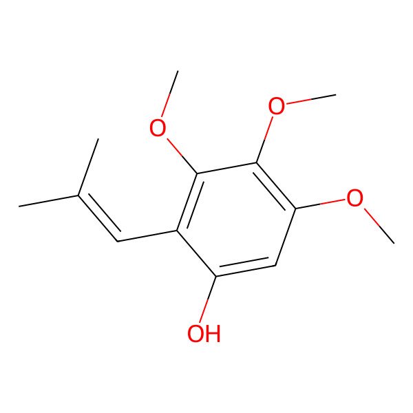 2D Structure of 3,4,5-Trimethoxy-2-(2-methylprop-1-enyl)phenol