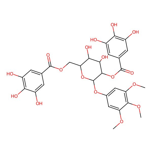 2D Structure of 3,4,5-Trimethoxyphenyl 2,6-digalloylglucoside
