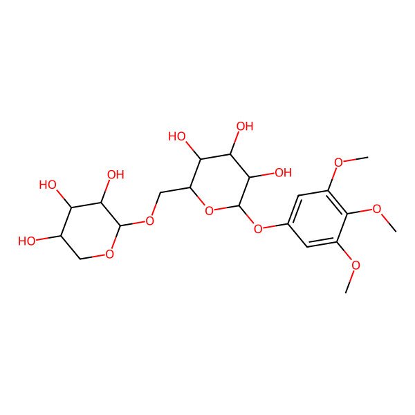 2D Structure of 3,4,5-Trimethoxyphenyl 6-O-beta-D-xylopyranosyl-beta-D-glucopyranoside 2D Structure of 3,4,5-Trimethoxyphenyl 6-O-beta-D-xylopyranosyl-beta-D-glucopyranoside