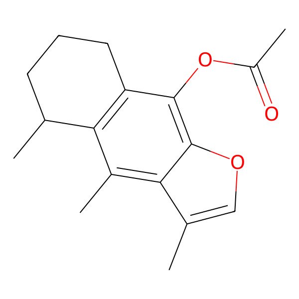 2D Structure of (3,4,5-Trimethyl-5,6,7,8-tetrahydrobenzo[f][1]benzofuran-9-yl) acetate