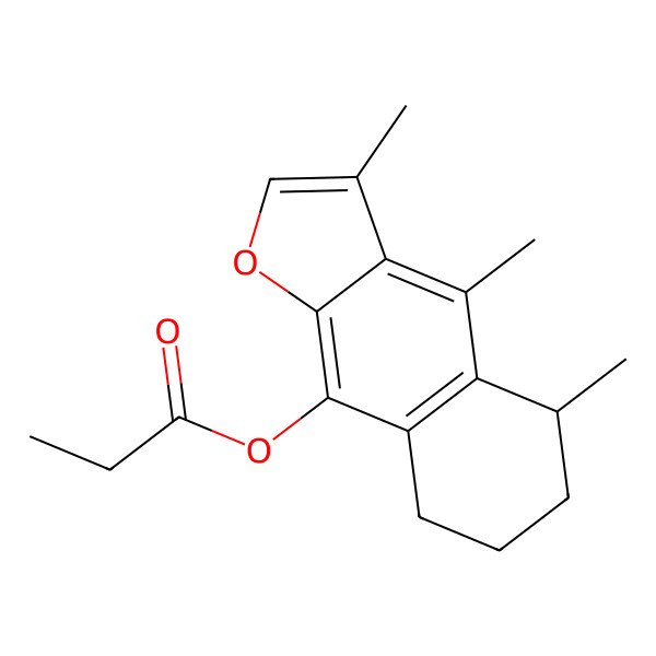 2D Structure of (3,4,5-Trimethyl-5,6,7,8-tetrahydrobenzo[f][1]benzofuran-9-yl) propanoate